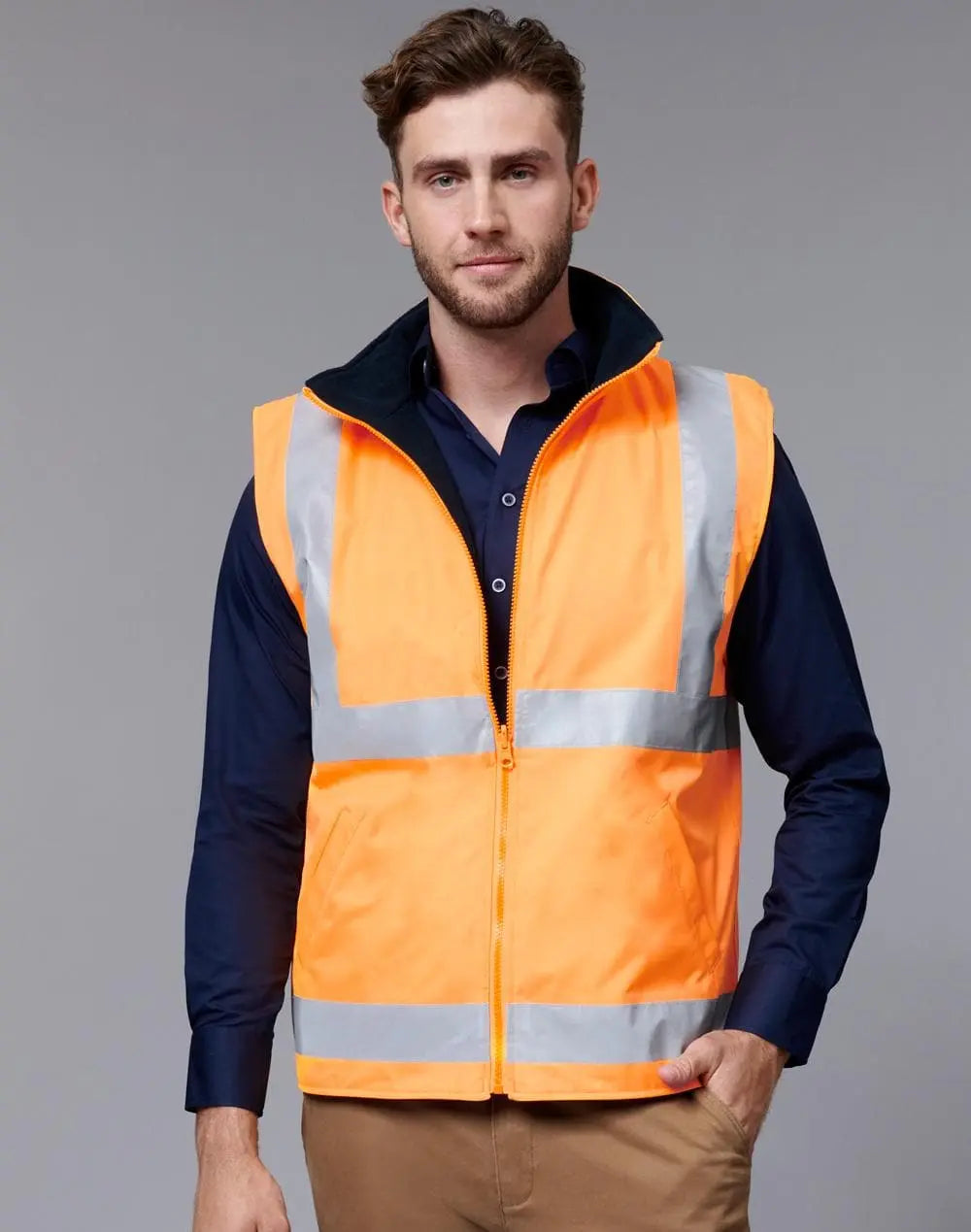VIC Rail Hi Vis Reversible Safety Unisex Vest SW76 Work Wear Winning Spirit